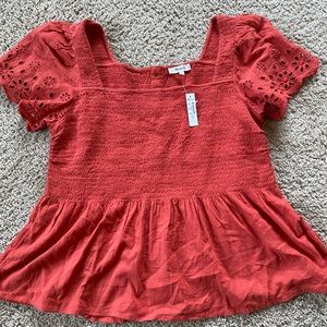Smocked Peplum Madewell Shirt